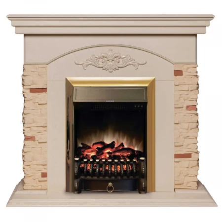 Электрокамин Realflame Neapolis WT с очагом Fobos Lux Brass 303136