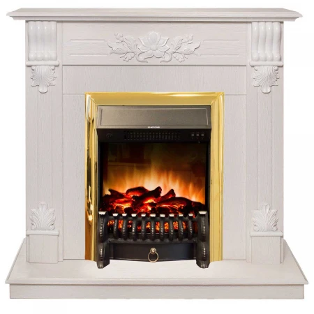 Электрокамин Realflame Ottawa WT с очагом Fobos Lux Brass 303041