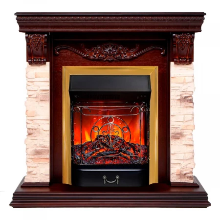 Электрокамин Realflame Patricia STD NT с очагом Majestic Lux Brass 306397