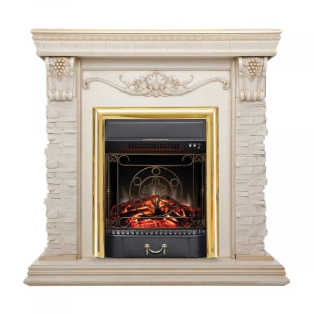 Электрокамин Realflame Patricia WT с очагом Majestic Lux Brass 306303