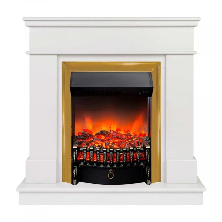 Электрокамин Realflame Selena STD WT с очагом Fobos Lux Brass 303371