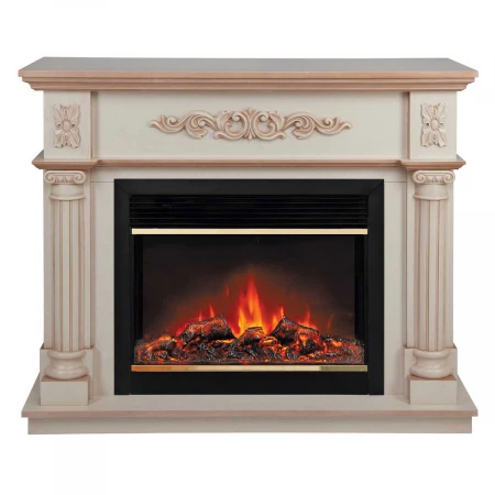 Электрокамин Realflame Silvia 26 WT-619B с очагом Moonblaze Deluxe Brass 318076