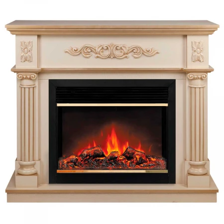 Электрокамин Realflame Silvia 26 WT-619G с очагом Moonblaze Deluxe Brass 318074