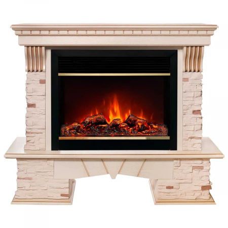 Электрокамин Realflame Sorento 25,5/26 WT с очагом Moonblaze Deluxe Brass 318180