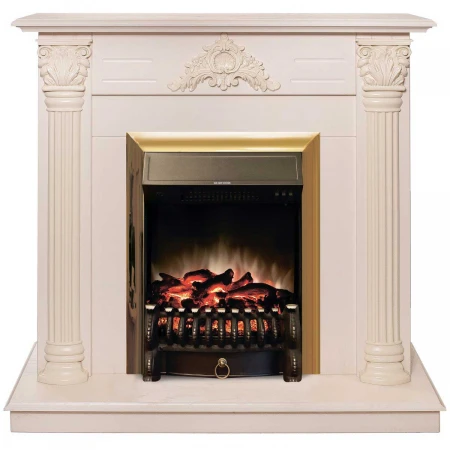 Электрокамин Realflame Stefania WT-F612 с очагом Fobos Lux Brass 303002