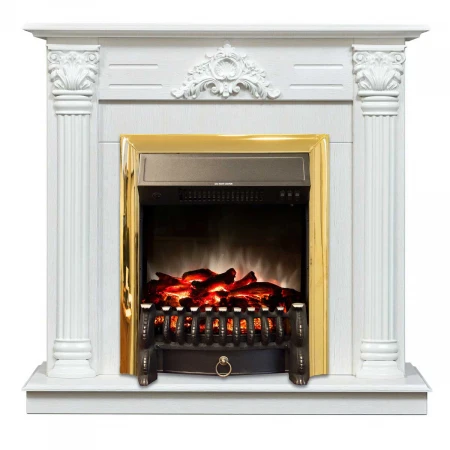 Электрокамин Realflame Stefania WT-F614 с очагом Fobos Lux Brass 303003