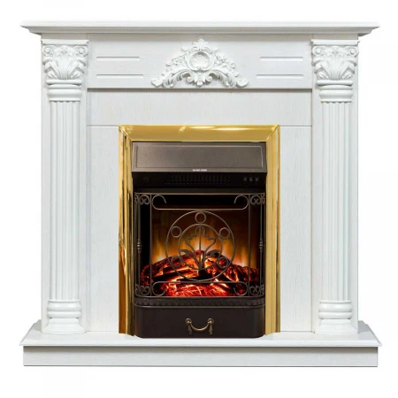 Электрокамин Realflame Stefania WT-F614 с очагом Majestic Lux Brass 306003