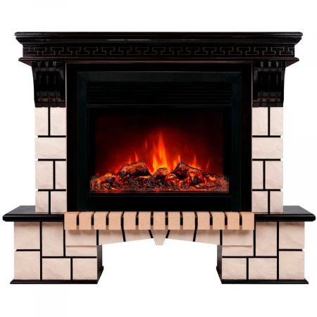 Электрокамин Realflame Stone 26 AO с очагом Moonblaze Deluxe Black 317325
