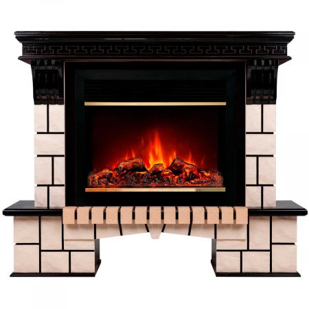 Электрокамин Realflame Stone 26 AO с очагом Moonblaze Deluxe Brass 318325