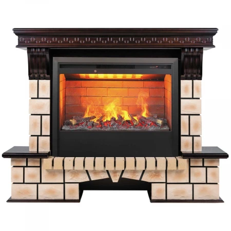 Электрокамин Realflame Stone Brick 26 AO с очагом 3D Helios 26 346189