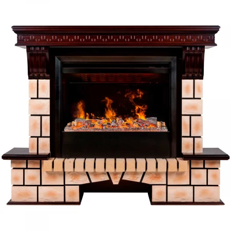 Электрокамин Realflame Stone Brick 26 AO с очагом 3D Helios 26 SBG 347189