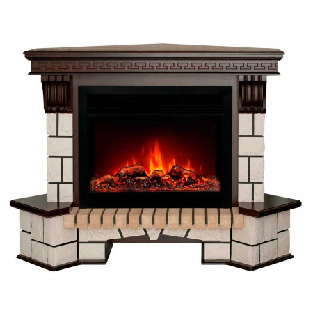 Электрокамин Realflame Stone Corner 26 AO с очагом Moonblaze Deluxe Black 317322