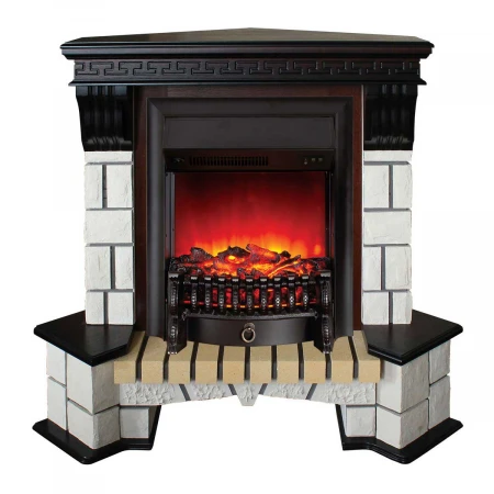 Электрокамин Realflame Stone Corner STD AO с очагом Fobos Lux Black 301328