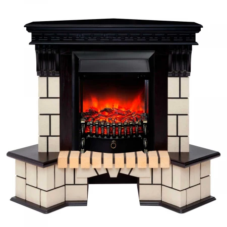 Электрокамин Realflame Stone Corner STD AO с очагом Fobos Lux Black 301366