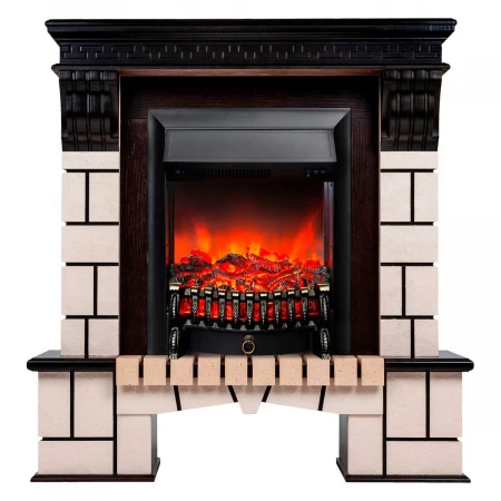 Электрокамин Realflame Stone STD AO с очагом Fobos Lux Black 301326