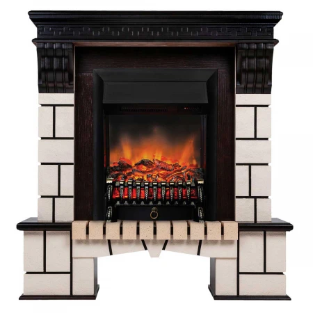 Электрокамин Realflame Stone STD AO с очагом Fobos Lux Black RC 302326
