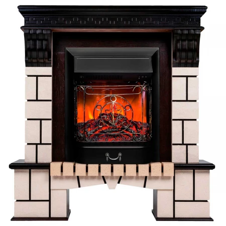 Электрокамин Realflame Stone STD AO с очагом Majestic Lux Black 304326