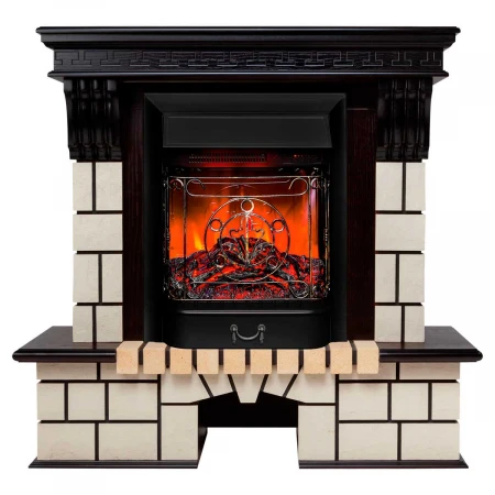 Электрокамин Realflame Stone STD AO с очагом Majestic Lux Black RC 305369