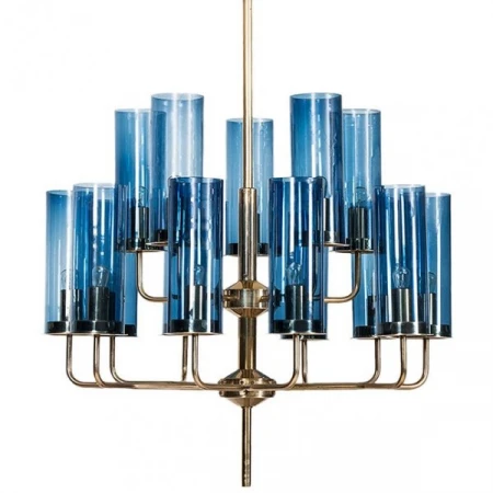 Люстра Loft-Concept Hans-Agne Jakobsson Brass & Blue Glass Tube 40.465-0