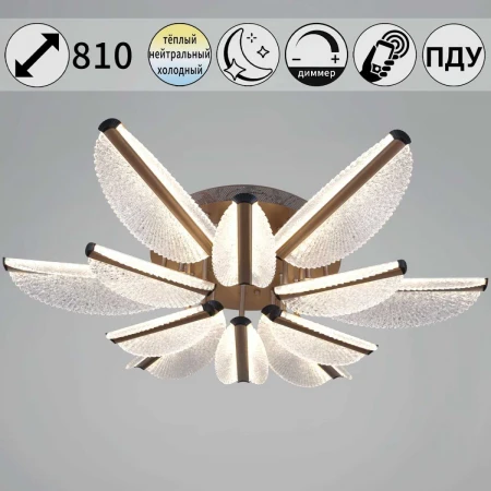 Потолочный светильник Reluce 00490-0.3-6+6 champagne silver