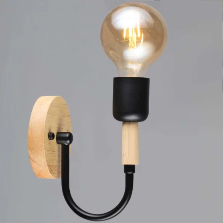 Бра Reluce 99960-0.2-01 BK+WOOD