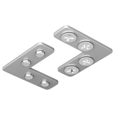 Соединитель угловой Hesby Lighting ElDeko для шинопровода под натяжной потолок, серебристый, 2 шт HSBL_0075