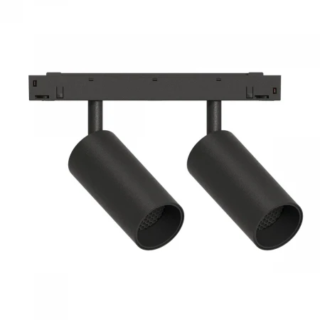 GRAFFIT Трековый светильник TWIN-SPOT LED 48В 2x6Вт 4000К CRI90 50° NO-DIM угольно-черный