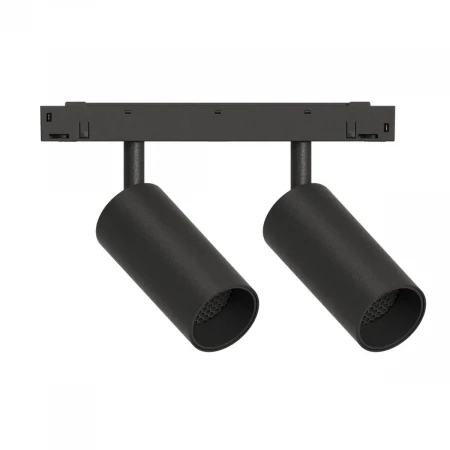 GRAFFIT Трековый светильник TWIN-SPOT LED 48В 2x6Вт 3000К CRI90 50° NO-DIM угольно-черный