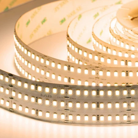Лента светодиодная ELFLED LX170, 528/м (2835), 24В, 48Вт/м, 3м, 3ряда, белый теплый 2800-3300К ELFLED-24528-LX170/3-ww
