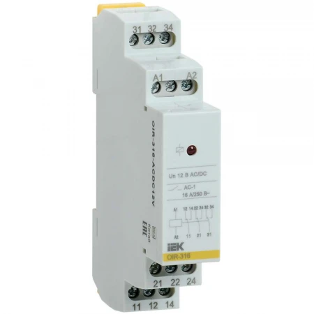 Реле промежуточное модульное OIR 3 контакта 16А 12В AC/DC IEK OIR-316-ACDC12V