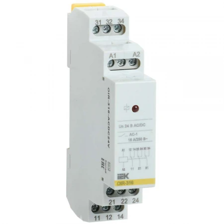 Реле промежуточное модульное OIR 3 контакта 16А 24В AC/DC IEK OIR-316-ACDC24V