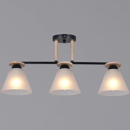 Потолочная люстра Reluce 11630-0.3-03 BK+WOOD