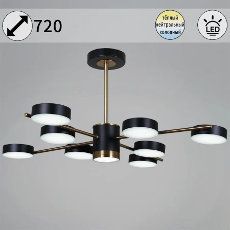 Потолочная светодиодная люстра Reluce 06369-0.3-08 COP+BK