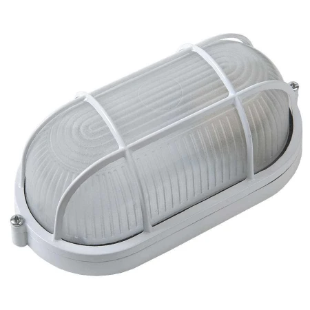 Светильник General GCF-O-E27-60-IP65 (НБП/НПП 1402) овал белый с реш.