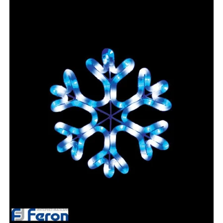 Световая фигура "снежинка молочная лазурь", lt001