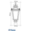 Светильник садово-парковый, 60w 230v e27 черный, ip44, pl4003