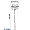 Светильник садово-парковый, 3*60w 230v e27 ip44 черный, pl4039