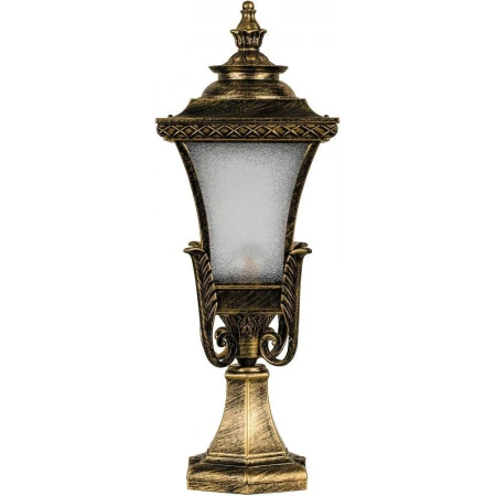 Светильник садово-парковый Feron PL4023 четырехгранный на постамент 60W E27 230V, черное золото 
