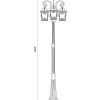Светильник садово-парковый Feron PL145 столб четырехгранный 3*100W 230V E27, черное золото Светильник садово-парковый Feron PL145 столб четырехгранный 3*100W 230V E27, черное золото