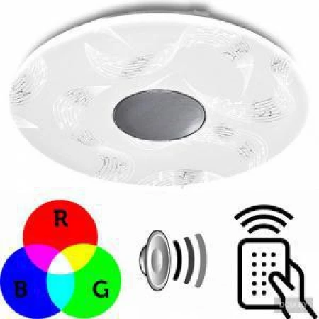 Управляемый светодиодный светильник a-play 60W RGB R-530-SHINY-220V-IP20 со встроенной колонкой и управлением со смартфона Estares Maysun