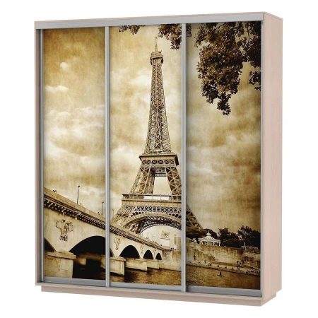 Шкаф-купе Экспресс Фото Трио Париж 2400x600x2400