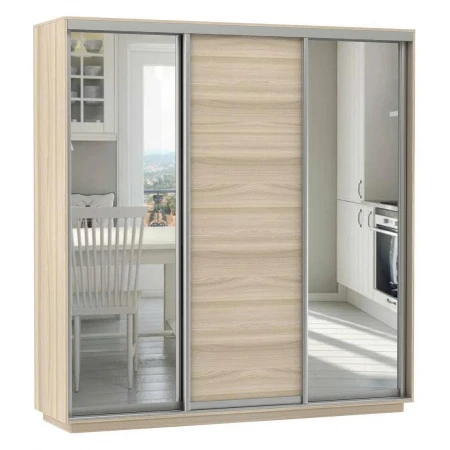 Шкаф-купе Экспресс Медиум (2 зеркала) Трио 1800x600x2400