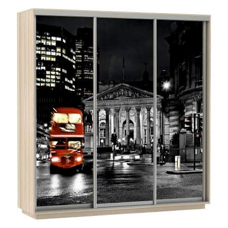 Шкаф-купе Экспресс Фото Трио Ночной Лондон 2400x600x2400