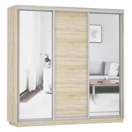 Шкаф-купе Экспресс Медиум (2 зеркала) Трио 1800x600x2200