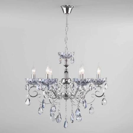 Подвесная люстра Eurosvet Escada 10109/6 хром/лазурный хрусталь Strotskis