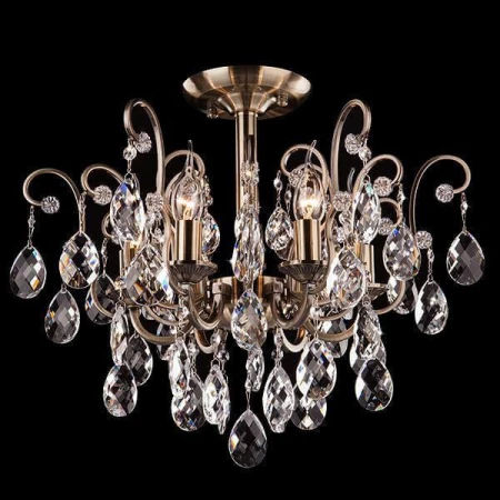 Подвесная люстра Eurosvet 10022/6 античная бронза/прозрачный хрусталь Strotskis