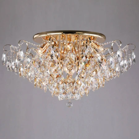 Потолочная люстра Eurosvet 10081/12 золото/прозрачный хрусталь Strotskis
