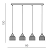 Подвесной светильник Azzardo Mora 4 line AZ2111